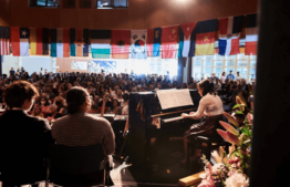 VIS Student of Graduation Class 2022 playing piano