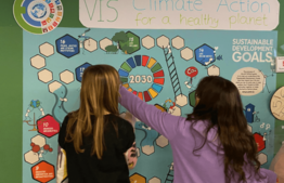 Students exploring sustainable development goals at VIS Climate Action Week